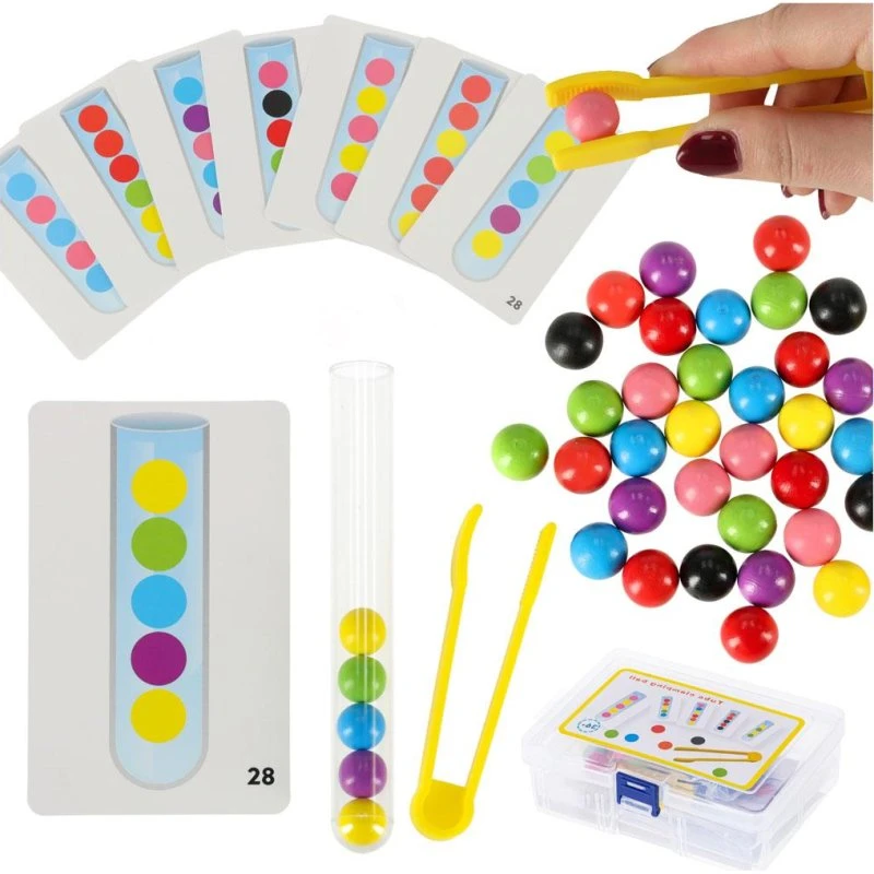 Montessori Farvekugler Puslespil – 40 kugler, 5,5 cm