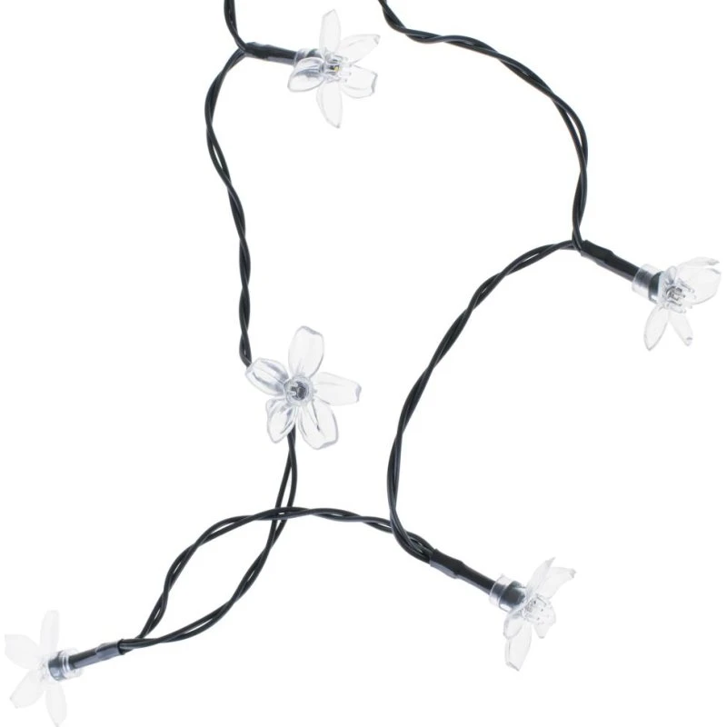 Solcelle lyskæde blomster 7 m, 50 LED, flerfarvet