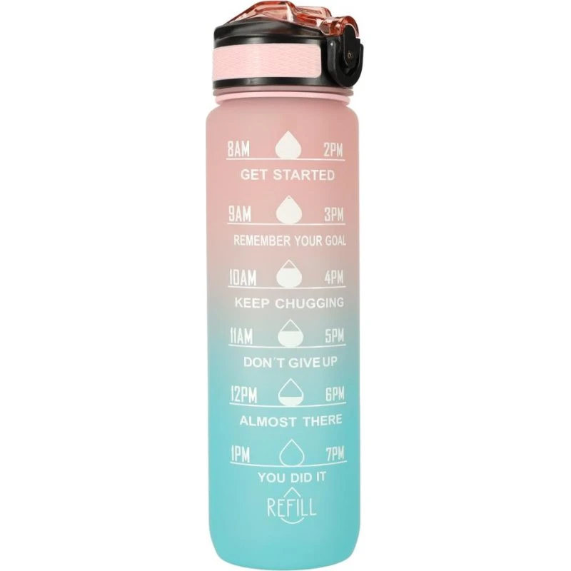 Drikkedunk 1 l med sugerør pink og blå (Tritan)