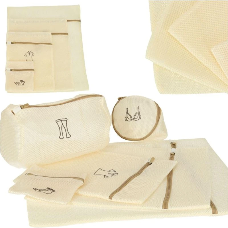 Vaskeposer til vaskemaskine 6 stk., beige