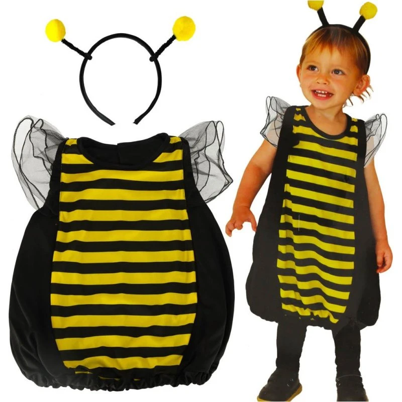 Børnekostume Bi S (100 cm) – Polyester, 13 cm bånd