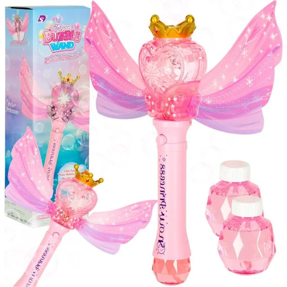 Prinsessestav Sæbeboblemaskine med lys & musik, rosa