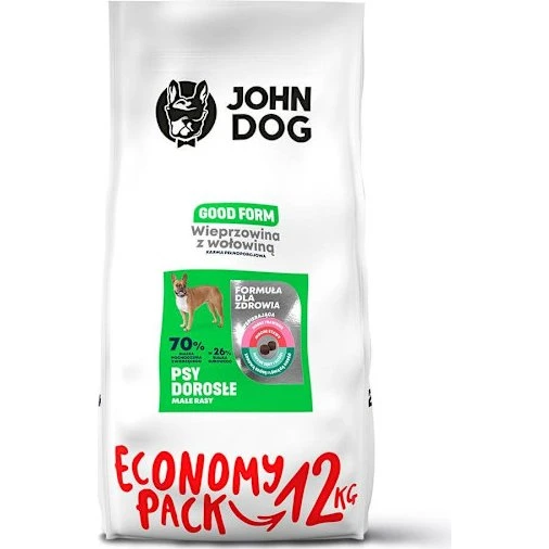 JOHN DOG Good Form Voksne Svinekød med Oksekød 12 kg
