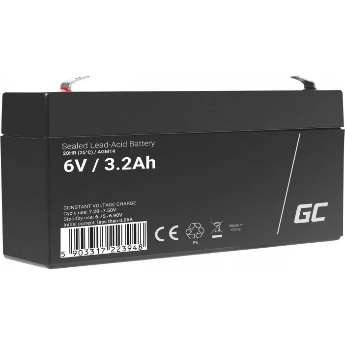 Green Cell AGM14 6 V, 3,2 Ah UPS-batteri