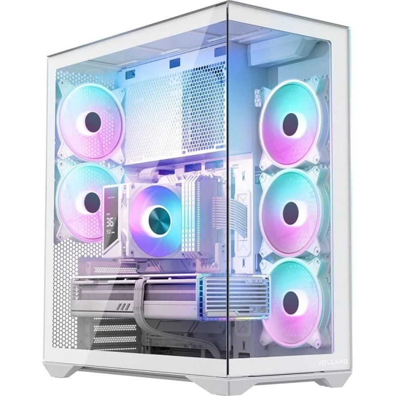 Modecom Volcano Space XL Full Tower Hvid ARGB med hærdet glas