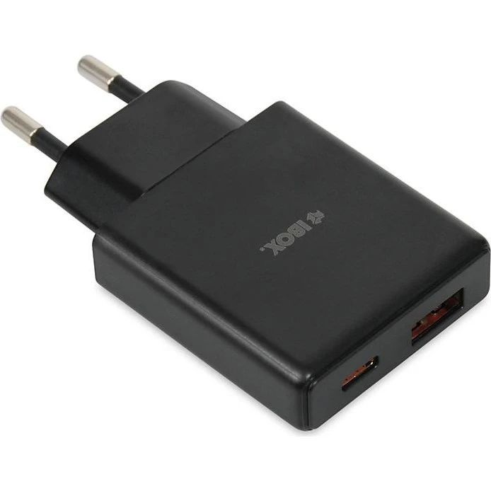 iBox C-43 Vægoplader 30W USB-C & USB, sort