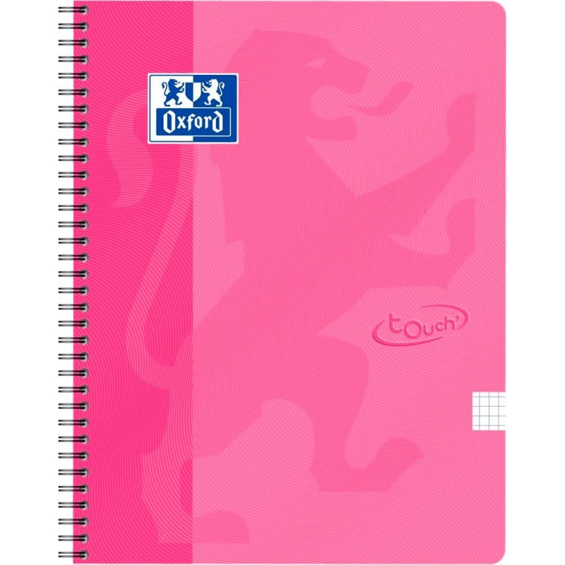 Oxford Touch Notesbog A4 5 mm kvadreret 140 sider pink