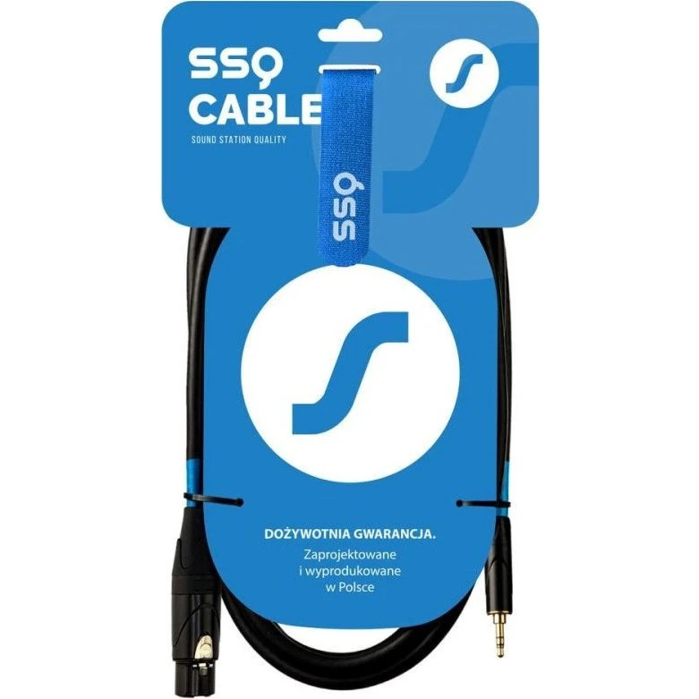 SSQ SS-2073 XLR-Hun til 3,5 mm Jack Kabel, 0,5 m, Sort