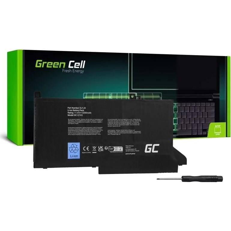 Green Cell DJ1J0 Batteri til Dell Latitude 7280-7490, 11,4 V, 2700 mAh