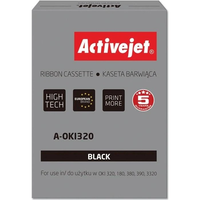 Activejet A-OKI320 Printerbånd, Sort, 100 stk