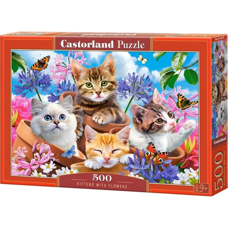 Castorland Kittens with Flowers 500-pcs Puslespil, Floor