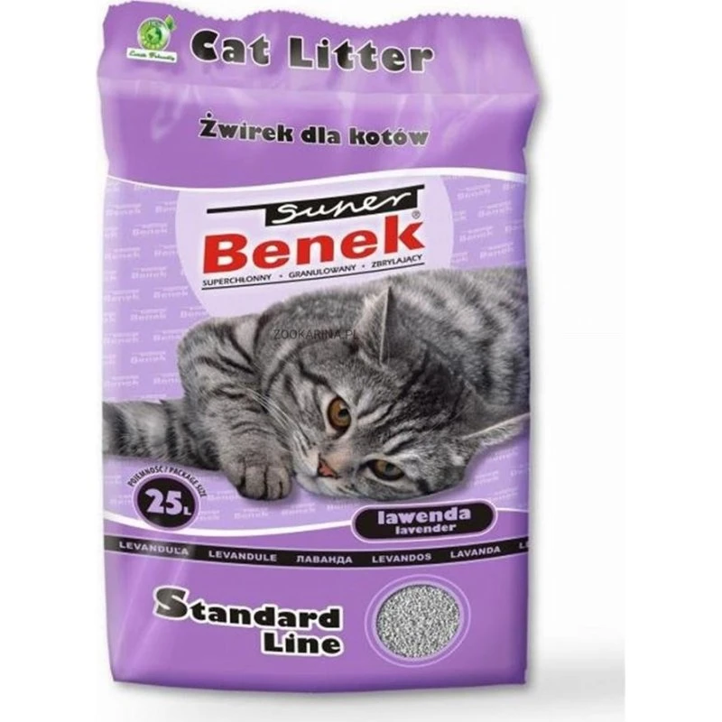 Super Benek Standard Lavendel Kattegrus 25 l (20 kg)