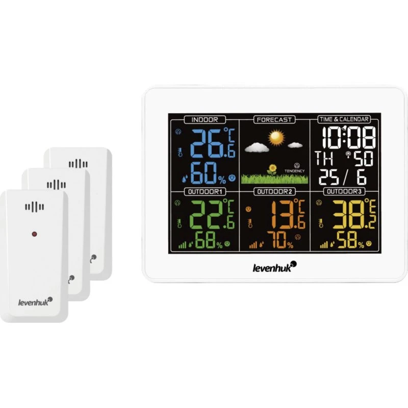 Levenhuk PLUS LP60 Vejrstation med Ur, Kalender, Alarm, Termometer, Hygrometer