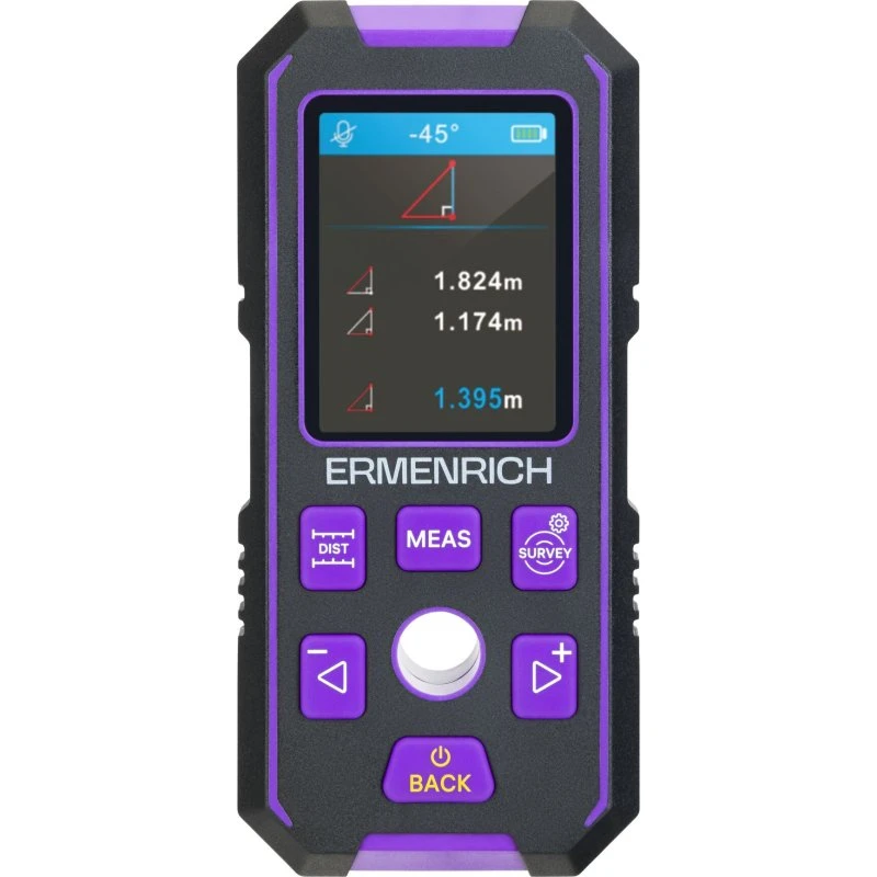 Ermenrich SM90 Stud Detector med Lasermålebånd og Digitalt Vaterpas