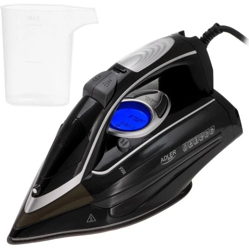 Adler AD 5054 Dampstrygejern, 3000W, 450ml, Sort