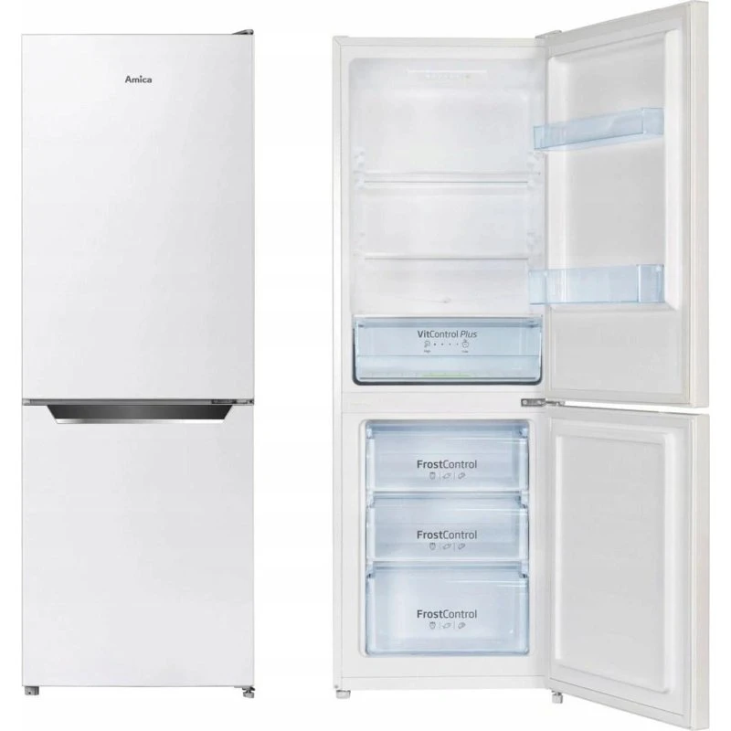 Amica FK2425.4UNT(E) Fritstående Kølefryseskab, 153+74 l, Hvid