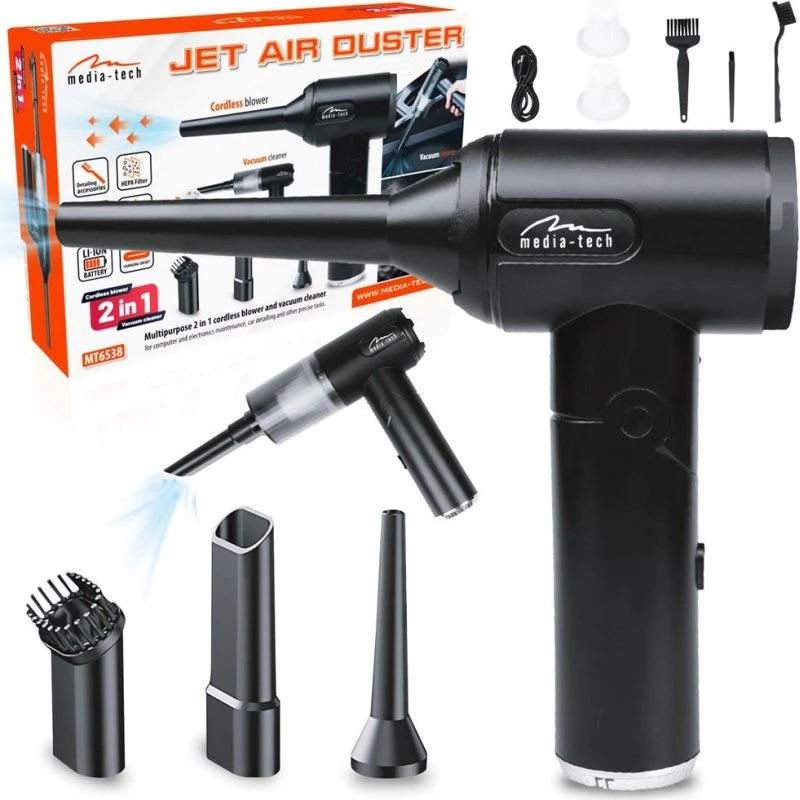 Media-Tech Jet Air Duster MT6538 2-i-1 trådløs løvblæser