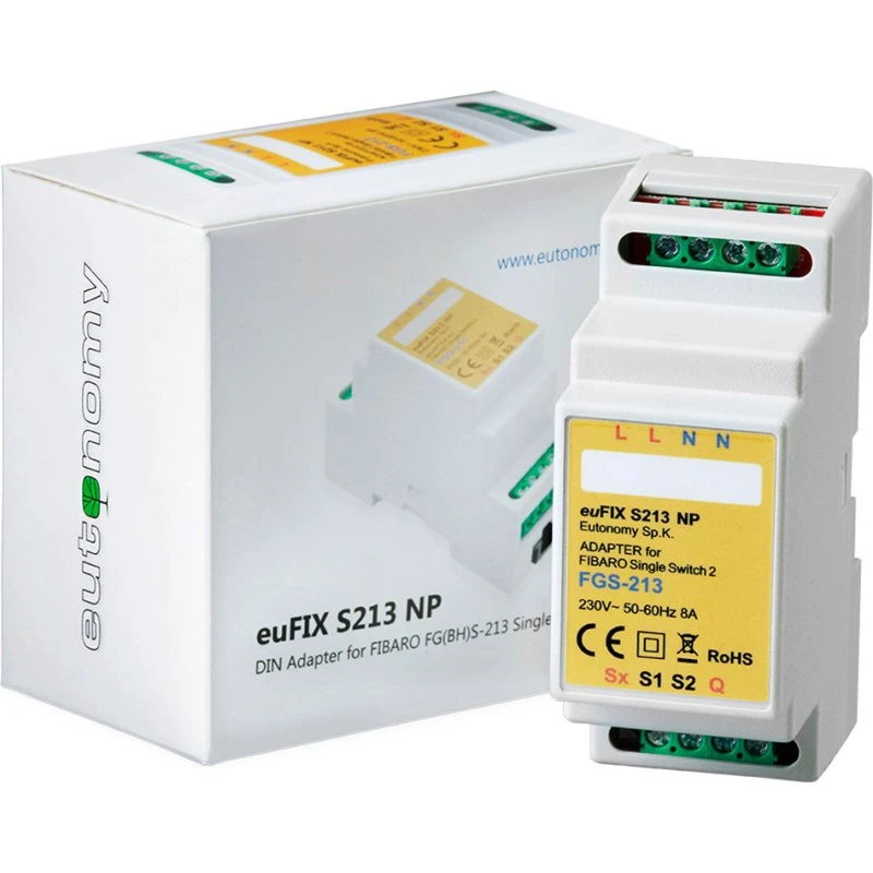 Eutonomy euFIX S213NP DIN-adapters til Fibaro Single Switch