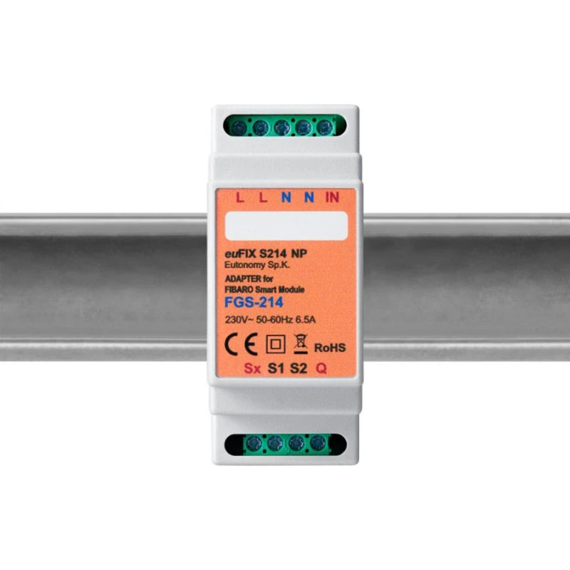 Eutonomy euFIX S214NP DIN-adapters til Fibaro Smart Module