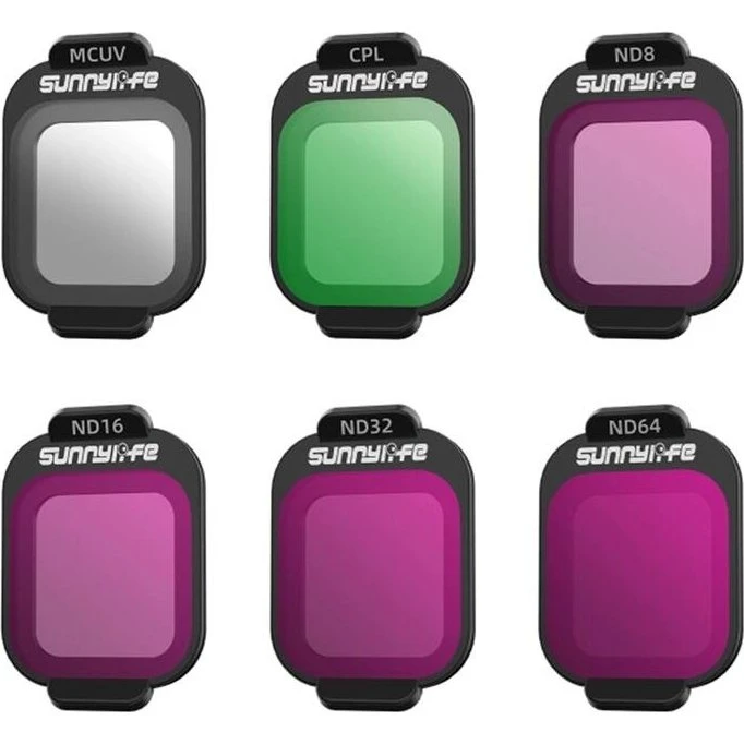 SunnyLife Filtersæt til DJI Flip Drone – MCUV, CPL, ND8, ND16, ND32, ND64