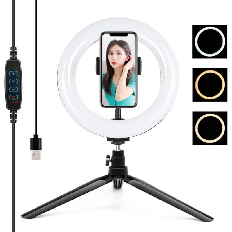 Puluz Tripod Mount med 20cm LED Ringlight