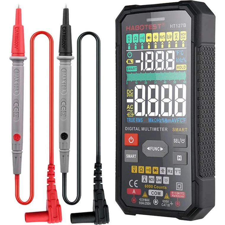 Habotest HT127B Digital Multimeter med Temperaturmåling