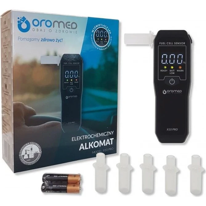 Oromed X10 Pro Alkometer, elektrokemisk, 0,4 %, sort
