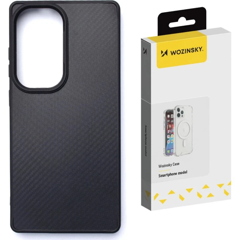Wozinsky Carbon Fiber MagSafe Cover til Samsung Galaxy S25 Ultra, Sort