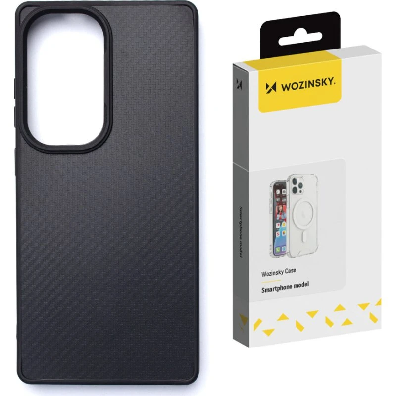 Wozinsky Carbon Fiber MagSafe Cover til Samsung Galaxy S25, Sort