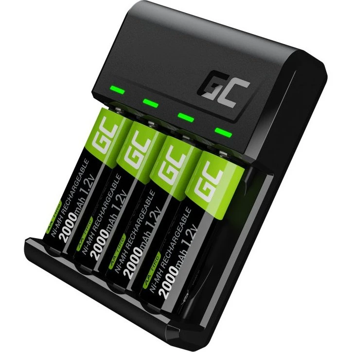 Green Cell VitalCharger 4xAA NiMH 2000mAh USB-batterioplader