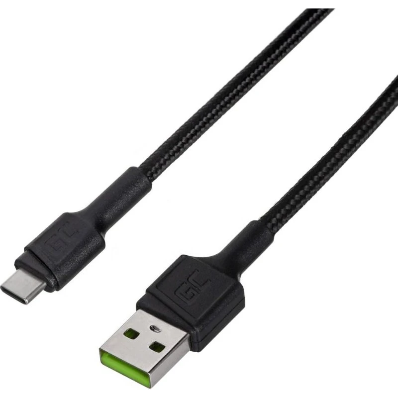 Green Cell USB-C kabel 1,2 m, 60 W, sort
