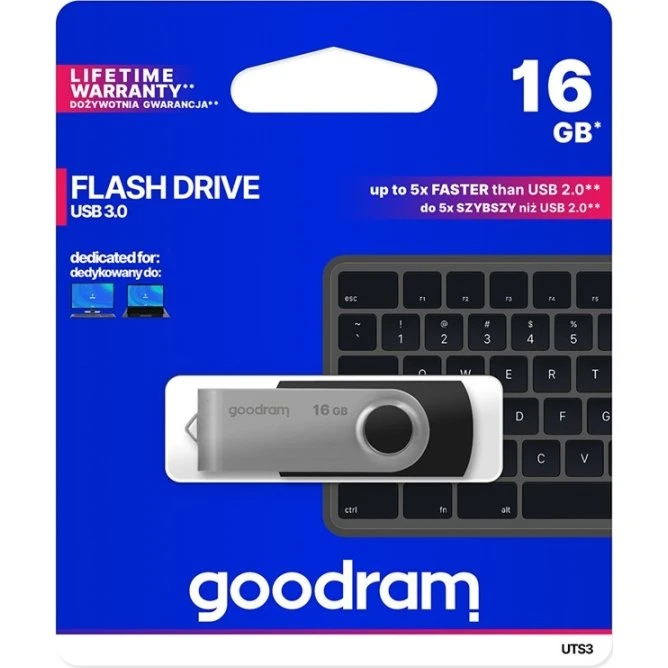 GoodRam TWISTER USB 3.0 16 GB, Sort