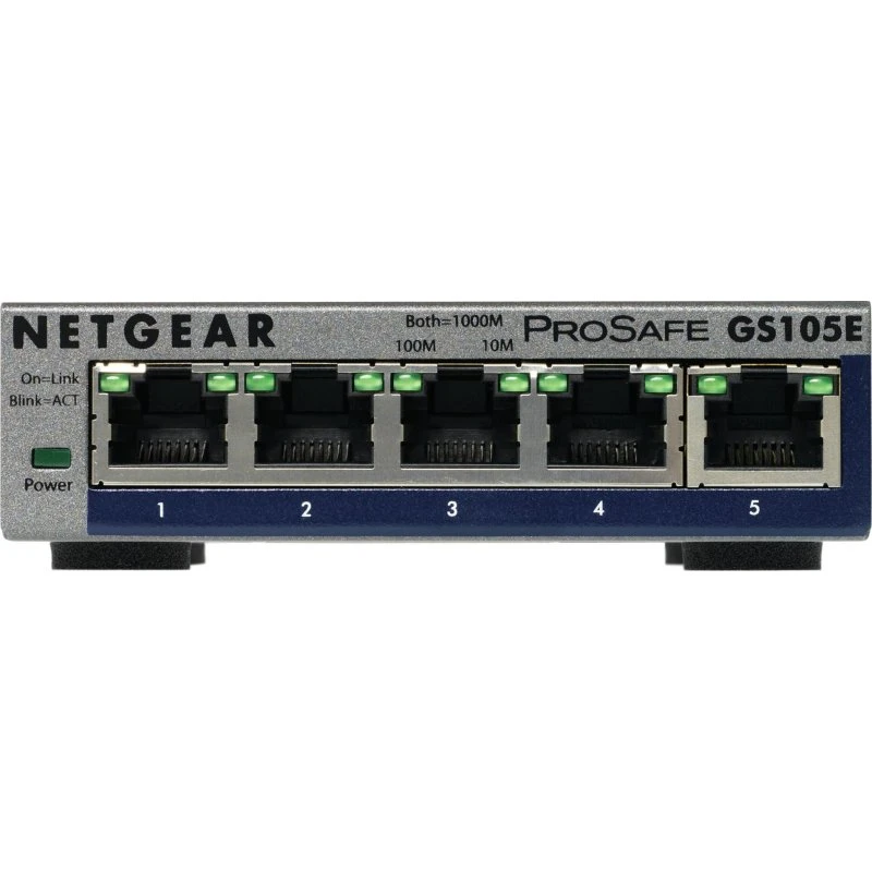 Netgear GS105E 5-Port Managed Gigabit Switch, Grå