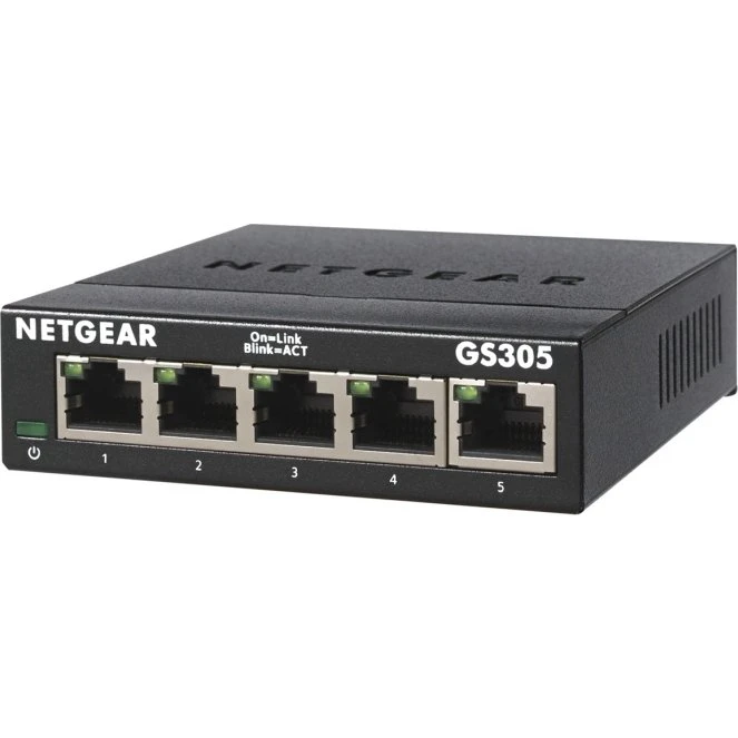 Netgear GS305-300PES 5-Port Gigabit Switch, Sort