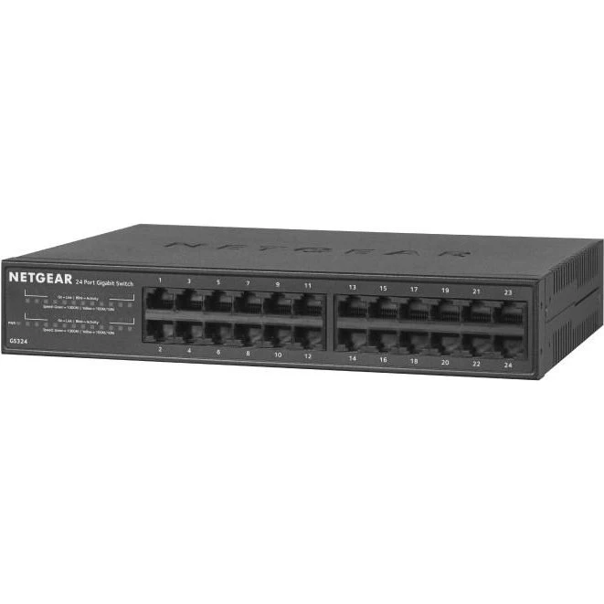 Netgear GS324 24-port Gigabit Switch, sort