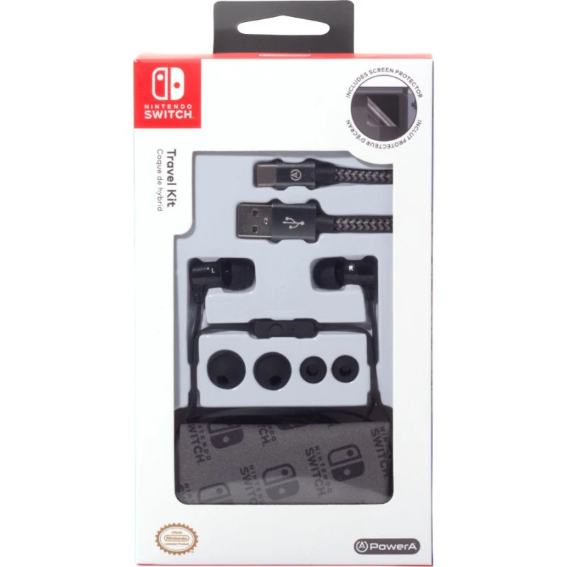Nintendo Switch Rejsesæt med Høretelefoner og Opladningskabel