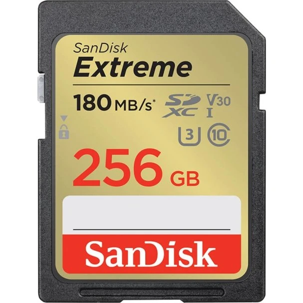 SanDisk SDXC Extreme 256GB 180MB/s UHS-I C10 V30 U3