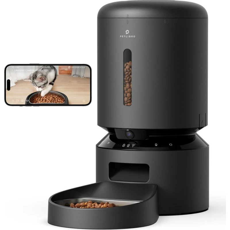 PetLibro Automatic Cat Feeder med Kamera, 5L, Sort