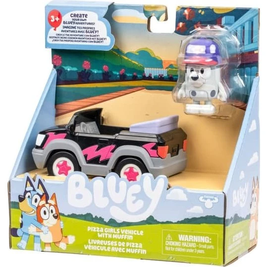 Bluey - Pizza Girls Køretøj med Muffin Figur, 3+ år