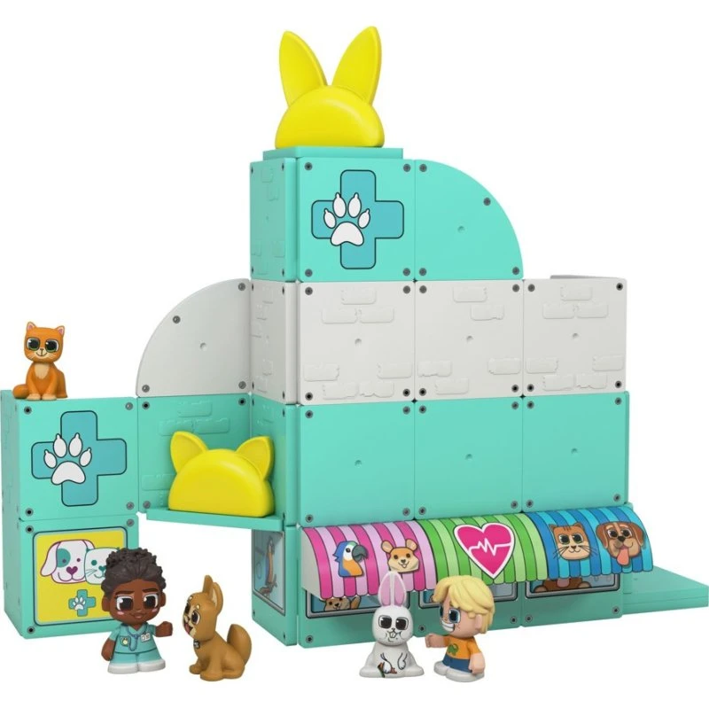 Moose Toys Tile Town Dyrelægeklinik Magnetisk Byggesæt, 44 Dele