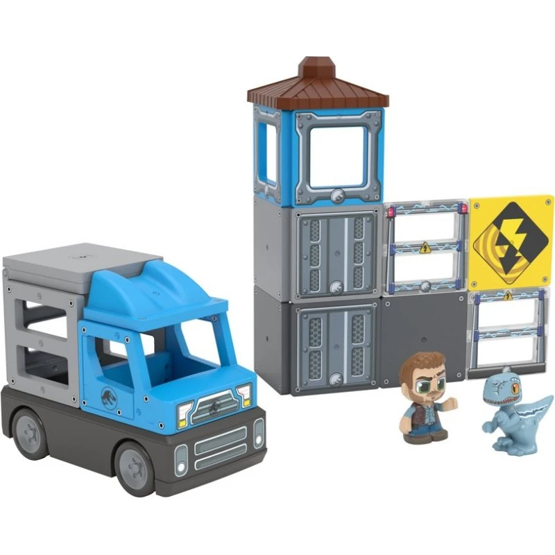 Moose Toys Tile Town Jurassic World Dino Redning, Magnetisk byggesæt 22 dele