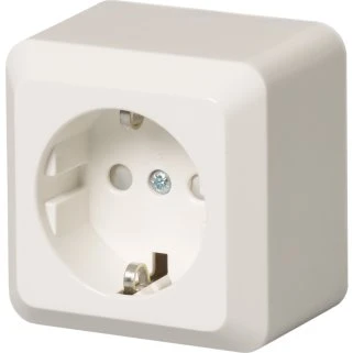 Jussi Udvendig Schuko Stikkontakt Hvid 16A 250V
