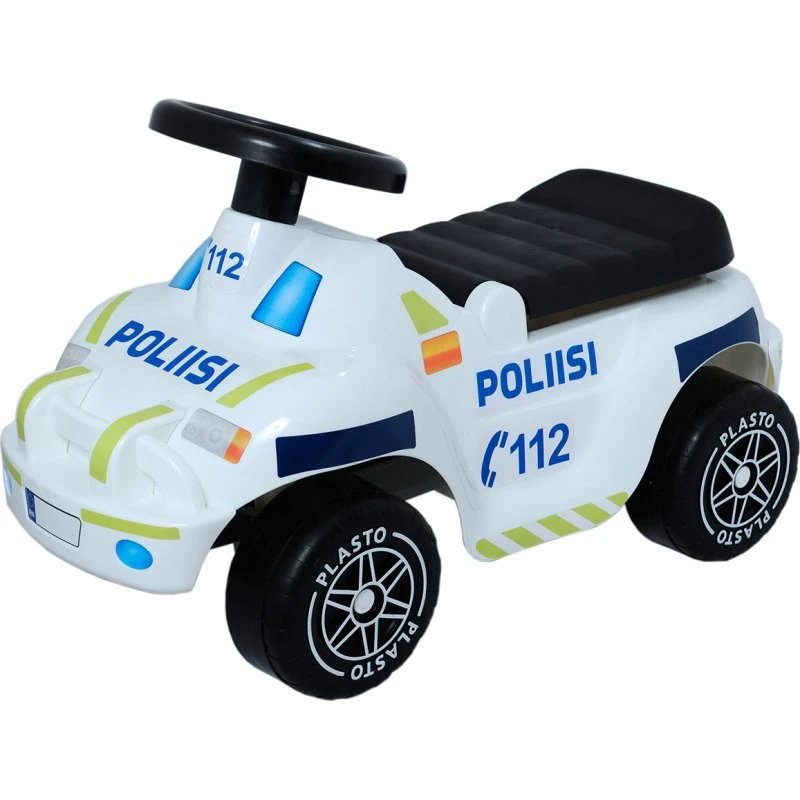 Plasto Toddler Politibil med Lydløse Hjul, 1+