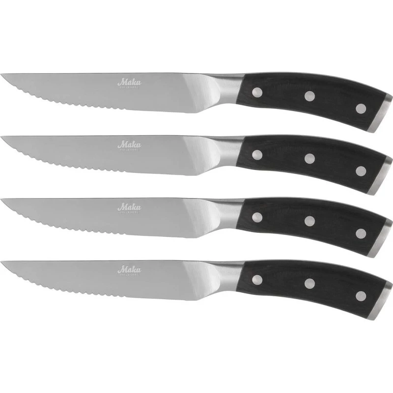 Maku Pakka Wood Steak- og Pizzaknivsæt, 4 stk