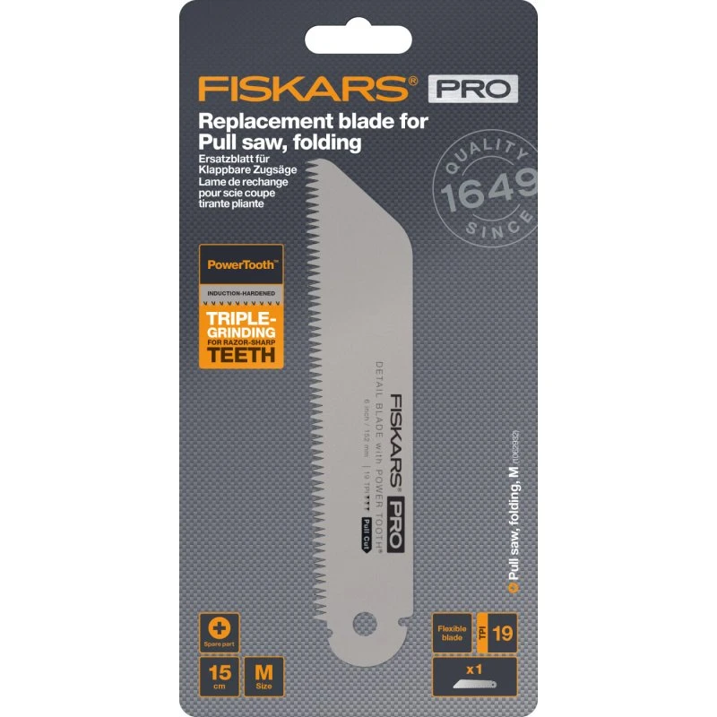 Fiskars Pro Powertooth Udskifteligt Blad Træksav 15 cm, 19 TPI