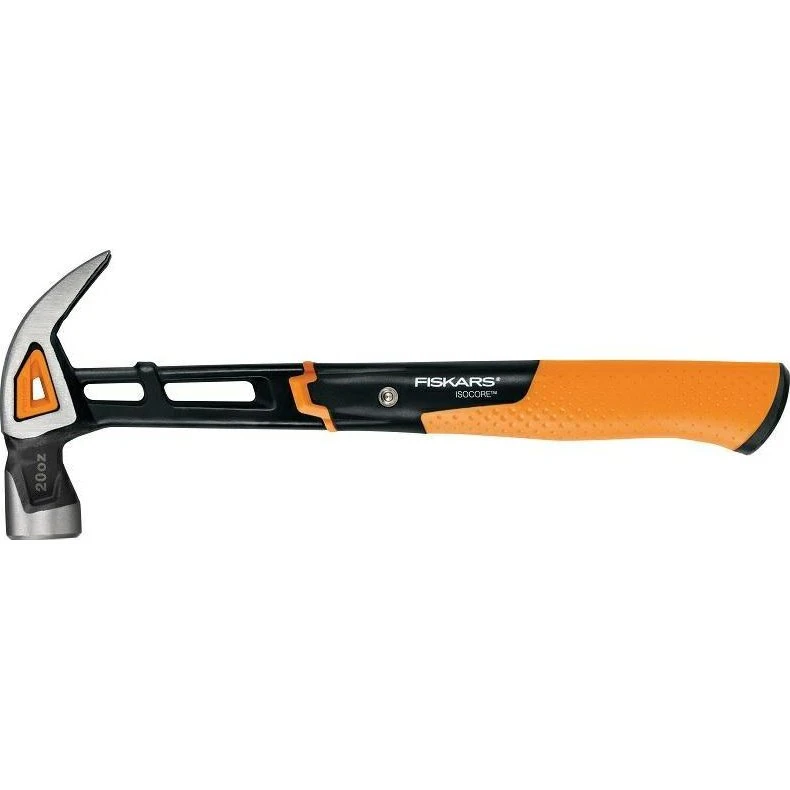 Fiskars IsoCore Kløfthammer L, buet hoved, orange greb