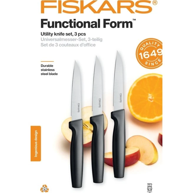 Fiskars Functional Form Grøntsagsknivsæt, 3 dele