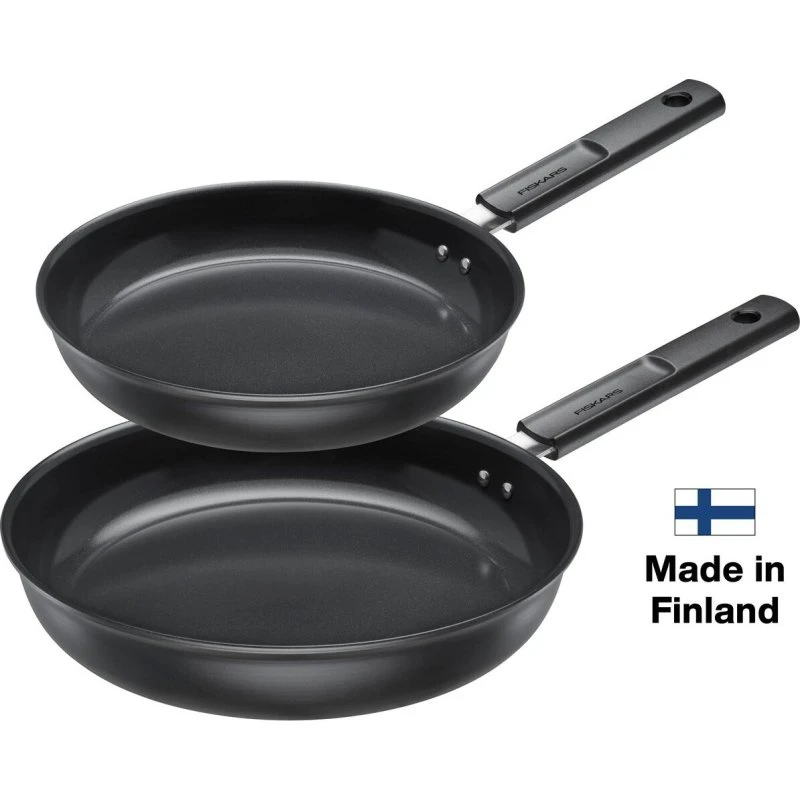 Fiskars Hard Face Stegepandesæt 24 + 28 cm, Induktion, Non-Stick