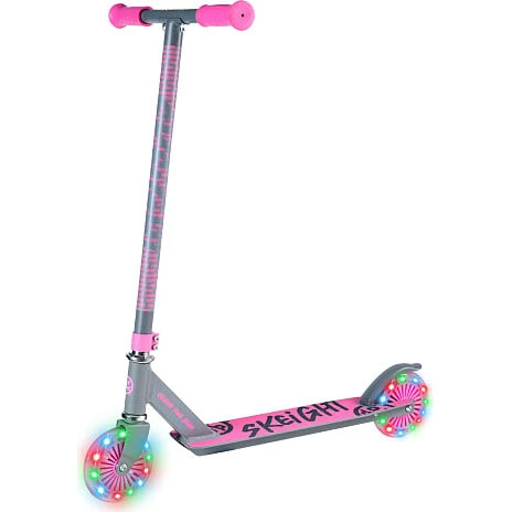 Skeight LED løbehjul 2-hjulet, grå/pink
