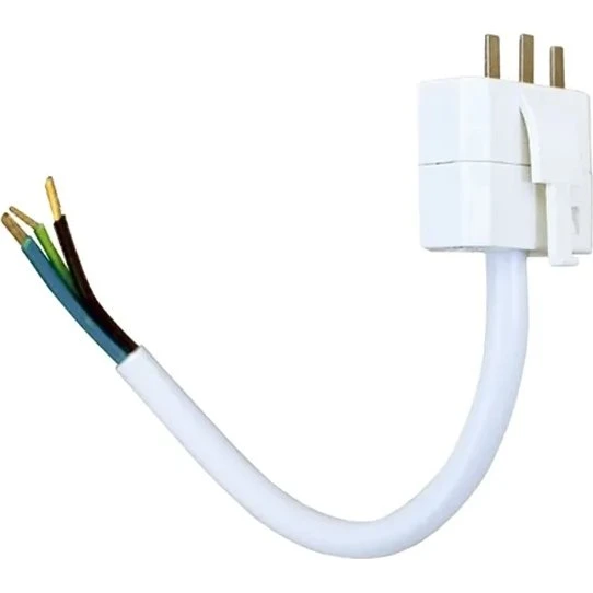Airam DCL Jordet Stik med 15 cm Ledning, Hvid